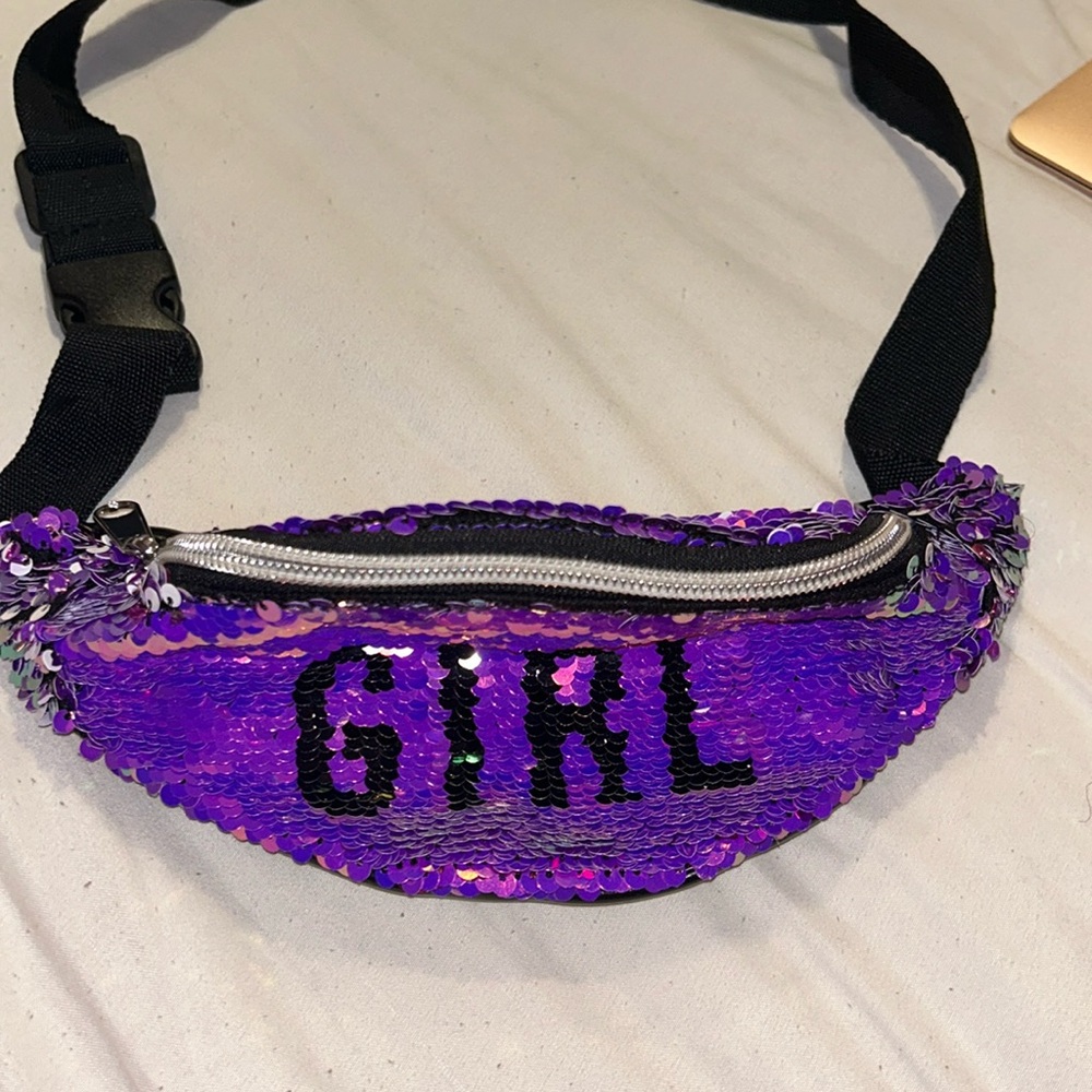 Purple Flip Sequin Fanny Pack